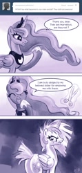 Size: 609x1280 | Tagged: safe, artist:kp-shadowsquirrel, princess celestia, princess luna, alicorn, pony, ask, ask luna the moon princess, comic, crying, get, plot, scissors, trolluna