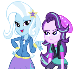 Size: 581x539 | Tagged: safe, artist:blazetoop, derpibooru import, starlight glimmer, trixie, equestria girls, female, lesbian, shipping, startrix