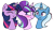 Size: 2400x1400 | Tagged: safe, artist:rarityforever, derpibooru import, edit, starlight glimmer, trixie, twilight sparkle, pony, unicorn, blushing, counterparts, cropped, cutie mark, female, horn ring, lesbian, lovewins, magical trio, one eye closed, polyamory, shipping, simple background, smiling, startrix, transparent background, twilight's counterparts, twistarlight, twixie, twixstar, wink