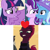 Size: 1000x1000 | Tagged: safe, artist:prideponies, derpibooru import, starlight glimmer, tempest shadow, trixie, twilight sparkle, twilight sparkle (alicorn), alicorn, pony, unicorn, female, headcanon, lesbian, shipping, shipping domino, startrix, tempestlight, twistarlight, twixie