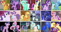 Size: 3920x2064 | Tagged: safe, artist:3d4d, derpibooru import, applejack, bon bon, coco pommel, coloratura, daybreaker, dusk shine, fluttershy, lyra heartstrings, maud pie, nightmare moon, princess cadance, princess luna, rainbow dash, rarity, starlight glimmer, sunset shimmer, suri polomare, sweetie drops, trixie, twilight sparkle, twilight sparkle (alicorn), violet blurr, alicorn, earth pony, pegasus, pony, unicorn, coco pebbles, crack shipping, duskblurr, evil princest, female, incest, infidelity, lesbian, lundance, lyrabon, rarajack, rule 63, shipping, startrix, sunsetsparkle, surity