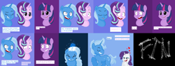 Size: 2972x1128 | Tagged: safe, artist:arrabelahmanalo, derpibooru import, rarity, starlight glimmer, tristan, trixie, twilight sparkle, pony, unicorn, female, half r63 shipping, lesbian, male, rarixie, rule 63, shipping, startrix, straight