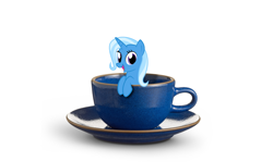 Size: 3600x2151 | Tagged: safe, artist:the smiling pony, edit, editor:moonatik, trixie, pony, cup, cup of pony, high res, micro, simple background, solo, teacup, that pony sure does love teacups, vector