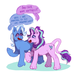 Size: 800x800 | Tagged: safe, artist:kittycoot, derpibooru import, starlight glimmer, trixie, pony, unicorn, duo, female, lesbian, mare, shipping, simple background, startrix, transparent background