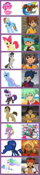 Size: 600x2600 | Tagged: safe, apple bloom, doctor whooves, octavia melody, princess celestia, princess luna, rainbow dash, spike, trixie, alicorn, dragon, earth pony, pegasus, pony, clark wonderbot, comparison, comparison chart, endou mamoru, fei rune, future twilight, gouenji shuuya, inazuma eleven, inazuma eleven go, inazuma eleven go chrono stone, matsukaze tenma, meta, nishizono shinsuke, ryoma nishiki, shindou takuto, tsurugi kyousuke