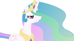 Size: 11125x6210 | Tagged: safe, artist:feitaru, princess celestia, alicorn, pony, absurd resolution, angry, female, mare, simple background, solo, transparent background, vector