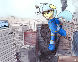 Size: 2000x1600 | Tagged: safe, artist:wolfenstyle, oc, oc:ultramare, pony, city, destruction, giant pony, macro, vulgar