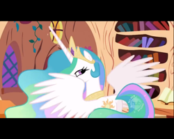 Size: 1280x1024 | Tagged: safe, screencap, princess celestia, alicorn, pony, lesson zero, ethereal mane, female, mare, plot, spread wings, wings