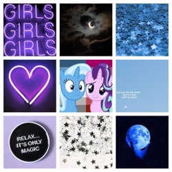 Size: 1280x1280 | Tagged: safe, artist:mlp-icons, derpibooru import, starlight glimmer, trixie, pony, female, lesbian, moodboard, shipping, startrix