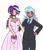 Size: 540x625 | Tagged: safe, artist:mylittleyuri, derpibooru import, starlight glimmer, trixie, human, blushing, female, happy, humanized, lesbian, lesbian couple, married, married couple, shipping, startrix, tumblr