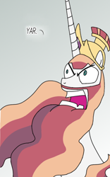 Size: 422x675 | Tagged: safe, artist:ak47smith, prince solaris, princess celestia, alicorn, pony, beard, by celestia's beard, male, manliness, rule 63, solo, stallion