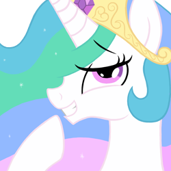 Size: 1024x1024 | Tagged: safe, artist:trolluna, princess celestia, alicorn, pony, crown, female, horn, mare, solo