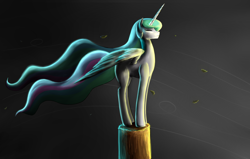 Size: 5040x3200 | Tagged: safe, artist:princesssaros, princess celestia, alicorn, pony, pedestal, solo, windswept mane