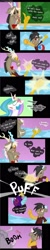 Size: 600x2972 | Tagged: safe, artist:falleninthedark, discord, princess celestia, oc, alicorn, draconequus, pony, female, horn, male, mare