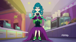 Size: 1920x1080 | Tagged: safe, screencap, juniper montage, equestria girls, mirror magic, spoiler:eqg specials, discovery family logo, evil, female, final form, giantess, juniper monstar, macro, magic, mirror, power-up, solo, sparkles