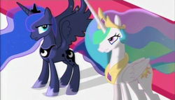 Size: 720x415 | Tagged: safe, screencap, princess celestia, princess luna, alicorn, pony, the crystal empire, spoiler:s03