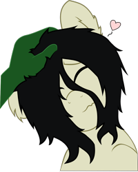 Size: 920x1152 | Tagged: safe, artist:cinderfall, oc, oc only, oc:anon, oc:floor bored, earth pony, human, pony, cute, ear fluff, eyes closed, female, hand on head, heart, human on pony petting, mare, offscreen character, petting, simple background, solo focus, transparent background