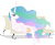 Size: 2514x2059 | Tagged: safe, artist:sevenfates, princess celestia, alicorn, pony, bench, sitting, solo