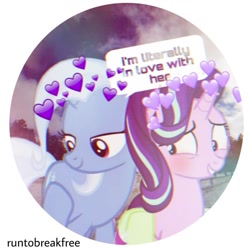 Size: 1080x1080 | Tagged: safe, derpibooru import, edit, starlight glimmer, trixie, pony, female, lesbian, shipping, startrix