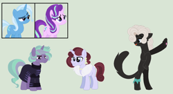 Size: 1498x814 | Tagged: safe, artist:mplbasemaker33, derpibooru import, starlight glimmer, trixie, pony, adopted offspring, female, lesbian, magical lesbian spawn, offspring, parent:starlight glimmer, parent:trixie, parents:startrix, shipping, startrix