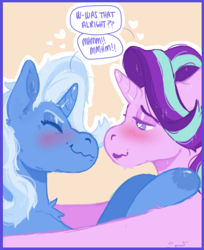 Size: 478x585 | Tagged: safe, artist:kittycoot, derpibooru import, starlight glimmer, trixie, pony, cropped, female, lesbian, shipping, startrix