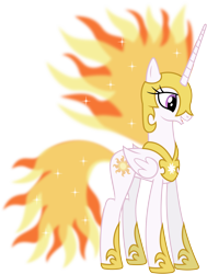Size: 7300x9640 | Tagged: safe, artist:90sigma, nightmare star, princess celestia, alicorn, pony, absurd resolution, daymare, daymare celestia, daymare sun, female, mane of fire, mare, nicemare star, simple background, solo, transparent background, vector