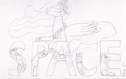 Size: 1072x673 | Tagged: safe, princess celestia, alicorn, pony, drawfriend, laughing, sketch, trollestia