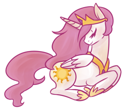 Size: 600x538 | Tagged: safe, artist:voyeurs, princess celestia, alicorn, pony, female, horn, mare, smiling, solo