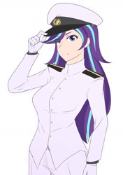 Size: 1280x1821 | Tagged: safe, artist:jonfawkes, starlight glimmer, human, admiral, clothes, female, humanized, smiling, solo, uniform
