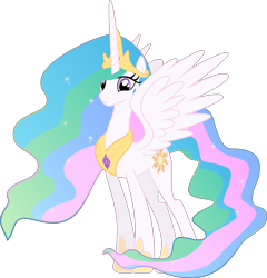 Size: 3830x3996 | Tagged: safe, artist:felix-kot, princess celestia, alicorn, pony, female, mare, simple background, solo, transparent background, vector