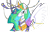 Size: 3600x2314 | Tagged: safe, artist:hallowgazer, princess celestia, alicorn, pony, female, horn, mare, multicolored mane, solo, traditional art, white coat