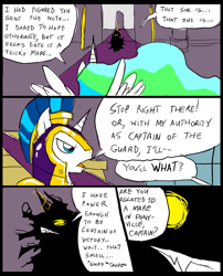 Size: 827x1025 | Tagged: safe, artist:metal-kitty, princess celestia, shining armor, oc, alicorn, pony, unicorn, comic:mlp project, comic