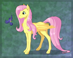 Size: 2500x2000 | Tagged: safe, artist:sirzi, fluttershy, bird, pegasus, pony, cute, female, hoers, mare, smiling