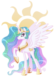 Size: 595x842 | Tagged: safe, artist:jackpot-84, princess celestia, alicorn, pony, crown, female, horn, mare, solo