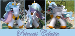 Size: 900x434 | Tagged: safe, artist:krumm33, princess celestia, filly, irl, photo, plushie, solo