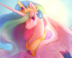 Size: 4000x3200 | Tagged: safe, artist:kodabomb, princess celestia, alicorn, pony, crown, female, high res, jewelry, looking at you, mare, regalia, solo