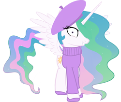 Size: 1000x844 | Tagged: safe, artist:cool77778, princess celestia, alicorn, pony, beatnik, female, mare, princess molestia, simple background, solo, transparent background, vector