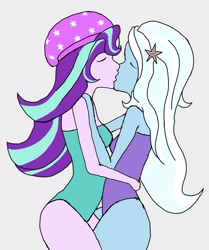 Size: 1280x1532 | Tagged: safe, artist:n30hrtgdv, derpibooru import, starlight glimmer, trixie, equestria girls, female, kissing, lesbian, shipping, startrix