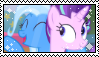 Size: 99x57 | Tagged: safe, artist:cinnam0chi, derpibooru import, starlight glimmer, trixie, pony, unicorn, female, lesbian, shipping, stamp, startrix