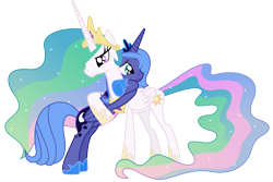 Size: 10570x7080 | Tagged: safe, artist:90sigma, princess celestia, princess luna, alicorn, pony, absurd resolution, come hug me sis, hug, s1 luna, simple background, transparent background, vector