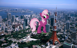 Size: 1600x1000 | Tagged: safe, artist:jerryakira79, cheerilee, pony, female, giant ponies in real life, giant pony, japan, macro, mega giant, mega giant my little pony, tokyo