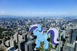 Size: 850x567 | Tagged: safe, artist:jerryakira79, minuette, pony, unicorn, beijing, china, female, giant ponies in real life, giant pony, irl, macro, photo, ponies in real life