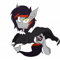 Size: 1772x1772 | Tagged: safe, artist:tatykin, derpibooru import, oc, oc only, oc:toshiro, bat pony, vampire, vampony, clothes, male, stallion