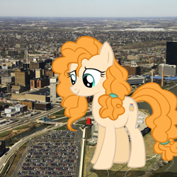 Size: 560x560 | Tagged: safe, artist:jerryakira79, pear butter, earth pony, pony, female, giant ponies in real life, giant pony, irl, macro, mare, photo, ponies in real life, solo