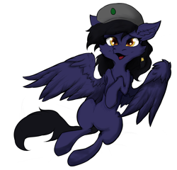 Size: 5200x4991 | Tagged: safe, artist:tatykin, derpibooru import, oc, oc only, oc:mir, pegasus, pony, fallout equestria, absurd resolution, beret, female, hair tie, hat, simple background, solo, white background, ych result