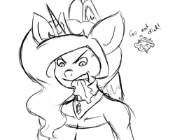 Size: 1280x1024 | Tagged: artist needed, safe, princess celestia, anthro, 30 minute art challenge, eating, vulgar