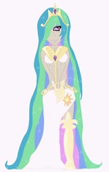 Size: 900x1420 | Tagged: safe, artist:ayearie, princess celestia, cyclops, clothes, female, humanized, solo