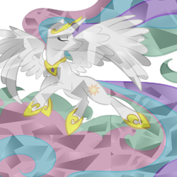 Size: 1280x1280 | Tagged: dead source, safe, artist:irishthorns, princess celestia, alicorn, crystal pony, pony, crystallized, solo