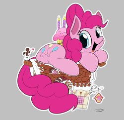 Size: 3445x3320 | Tagged: safe, artist:taurson, pinkie pie, pony, giant pony, macro, solo, sugarcube corner