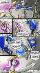 Size: 1100x1991 | Tagged: safe, artist:bonaxor, princess celestia, princess luna, alicorn, pony, comic:corruption, comic